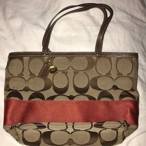Signature small Coach tote bag